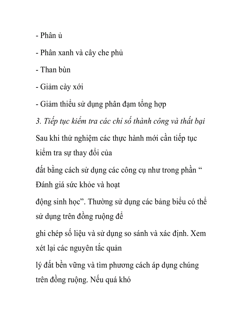 image for page Các bước quản lý để cải thiện chất lượng đất