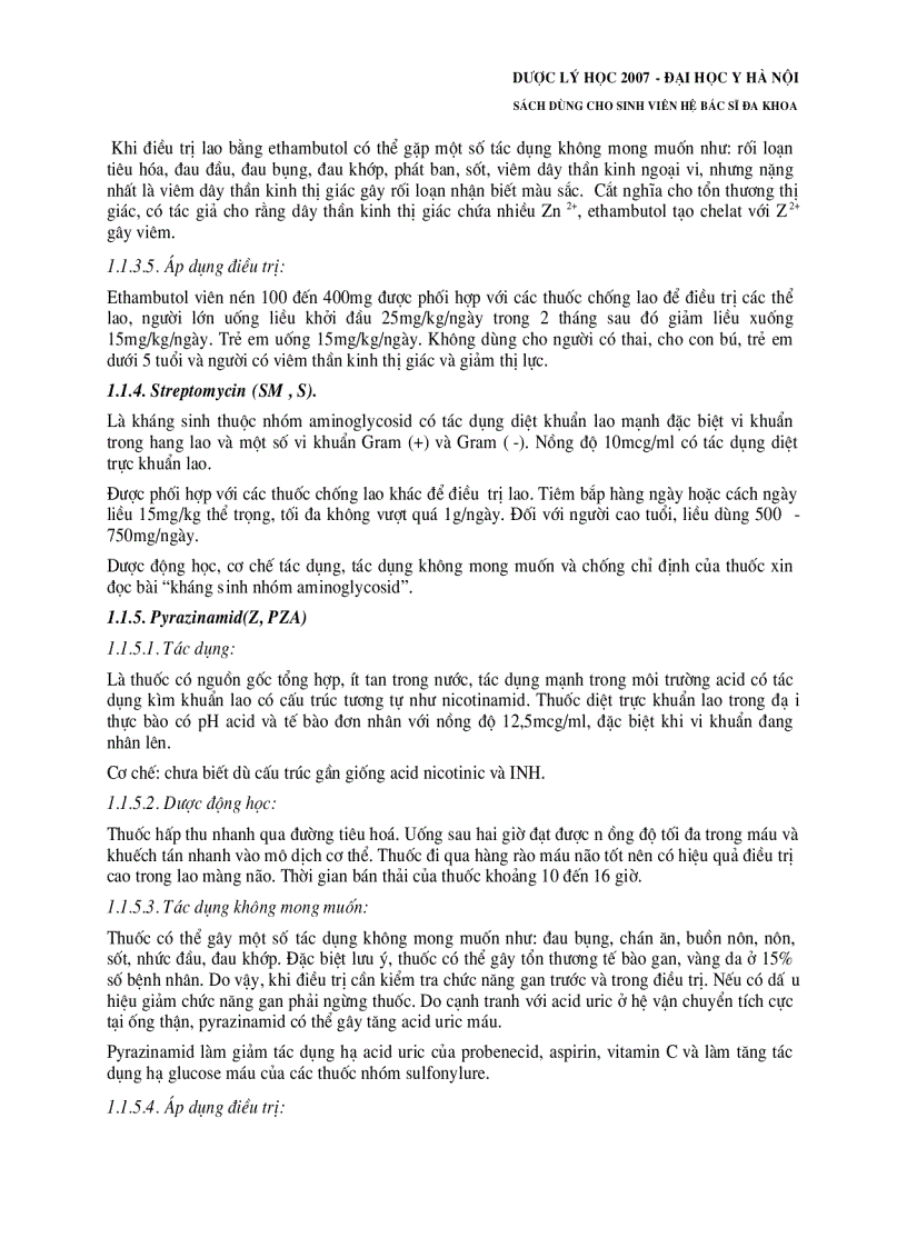 image for page Dược lý học thuốc kháng lao và thuốc điều trị phong