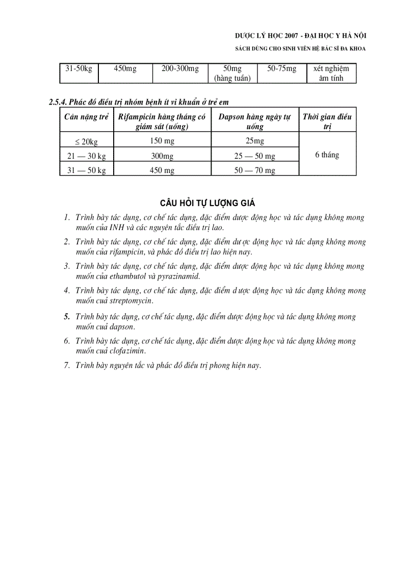 image for page Dược lý học thuốc kháng lao và thuốc điều trị phong