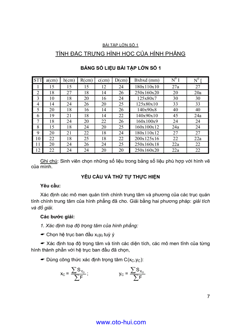 image for page Đề bài và hướng dẫn giải bài tập lớn sức bền vật liệu cơ học kết cấu