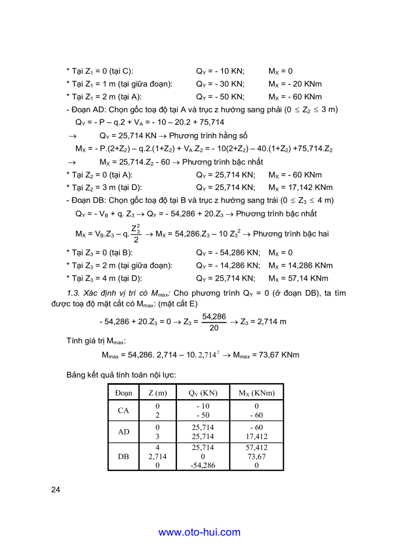 image for page Đề bài và hướng dẫn giải bài tập lớn sức bền vật liệu cơ học kết cấu