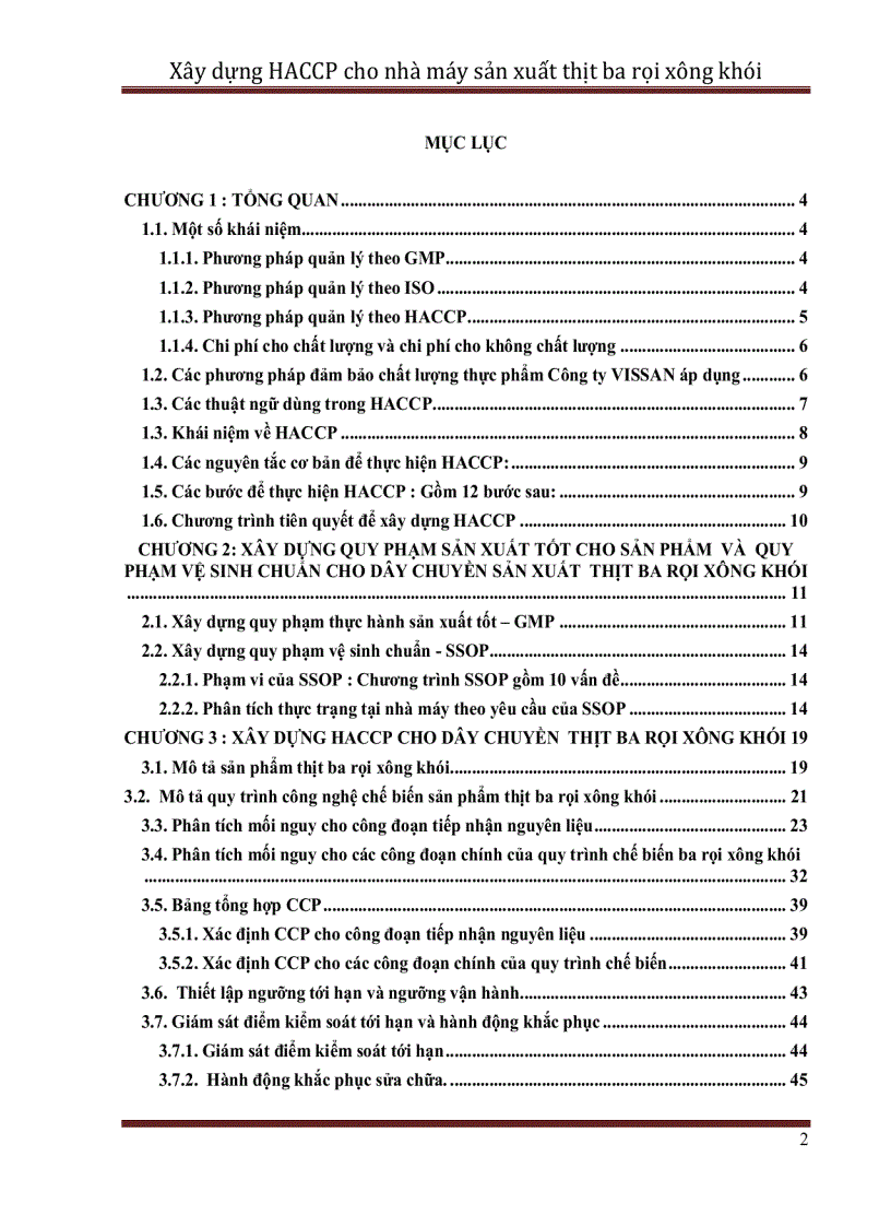 image for page Xây dựng hệ thống HACCP cho nhà máy sản xuất thịt ba rọi xông khói