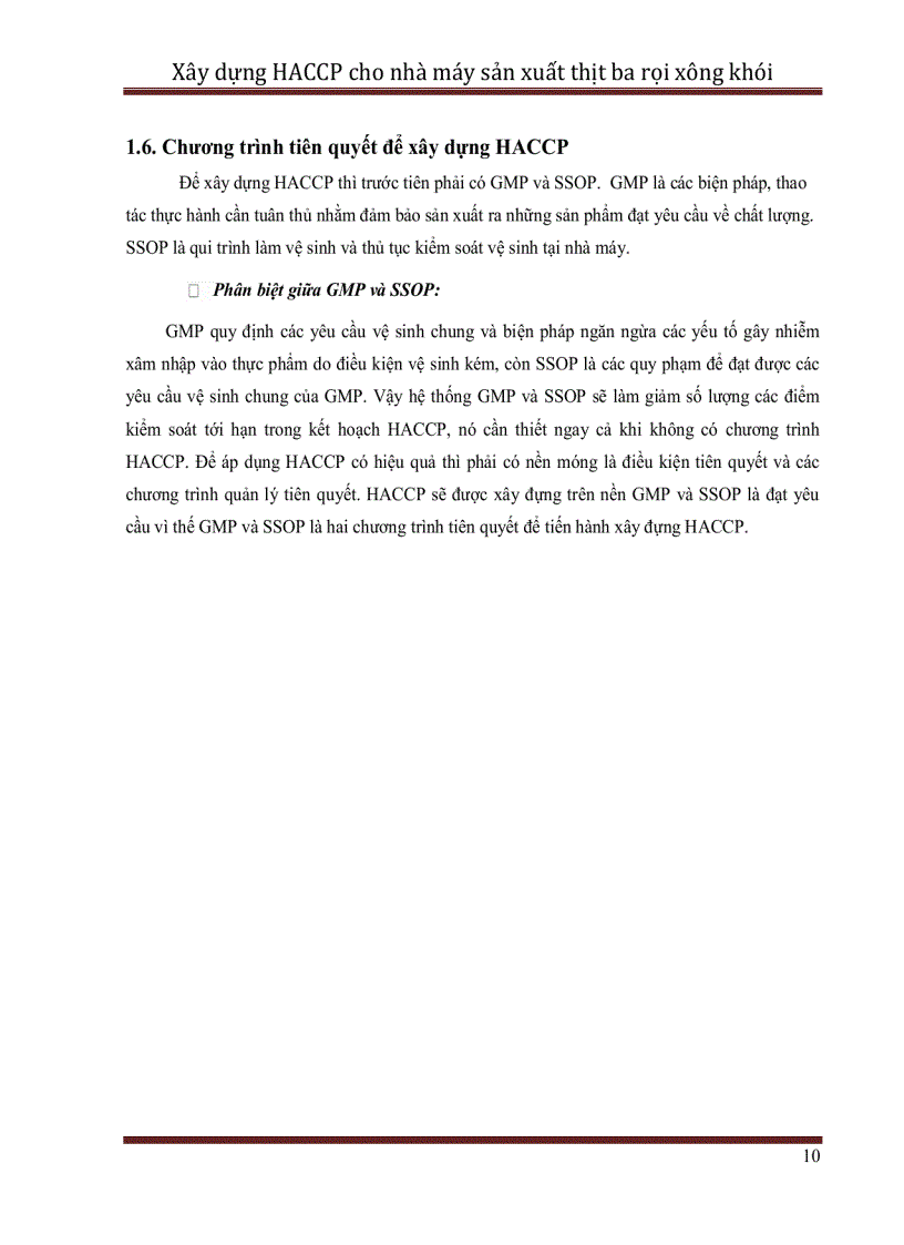 image for page Xây dựng hệ thống HACCP cho nhà máy sản xuất thịt ba rọi xông khói