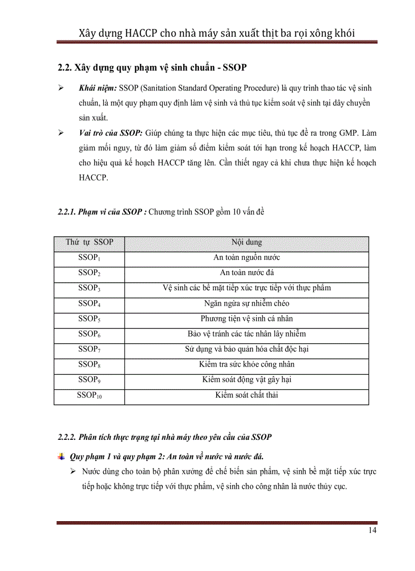 image for page Xây dựng hệ thống HACCP cho nhà máy sản xuất thịt ba rọi xông khói
