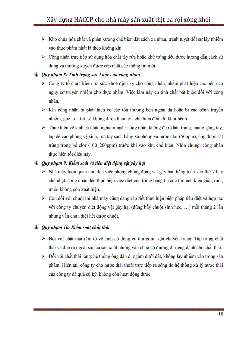 image for page Xây dựng hệ thống HACCP cho nhà máy sản xuất thịt ba rọi xông khói