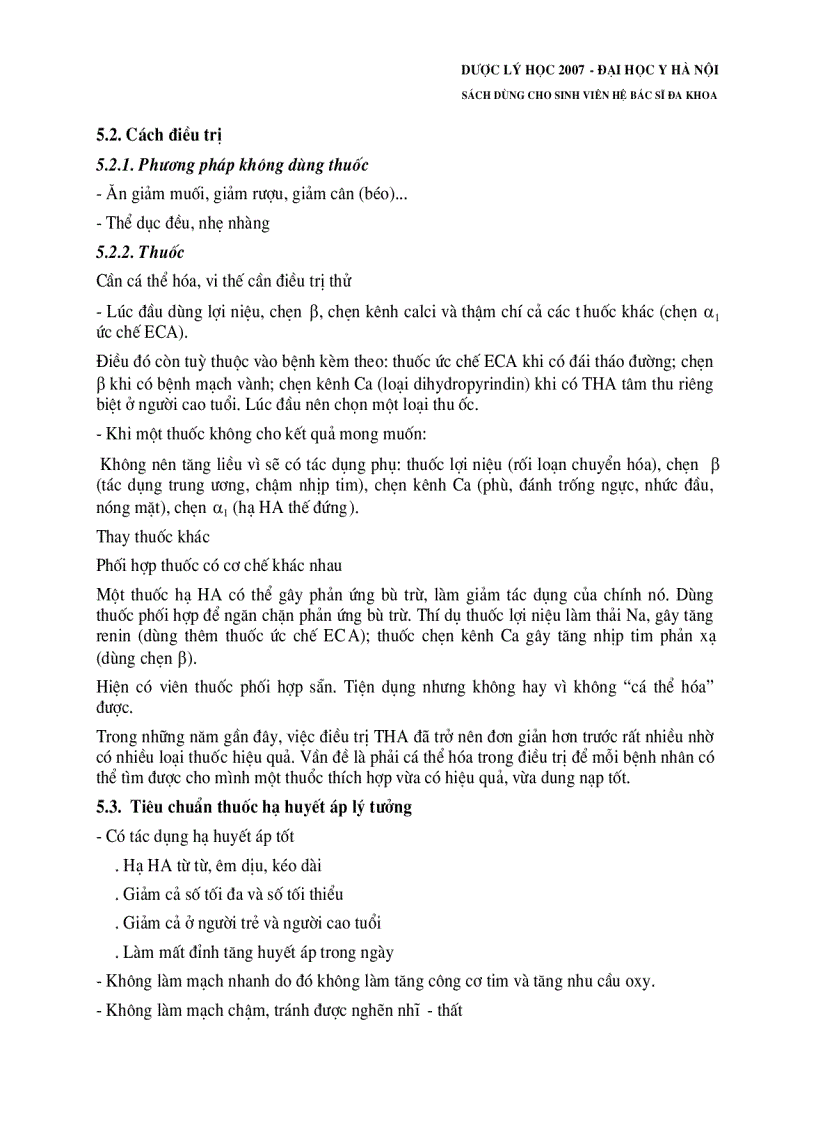 image for page Dược lý học thuốc điều trị tăng huyết áp