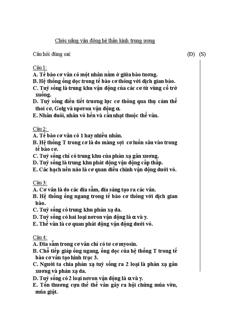 image for page Bài tập trắc nghiệm về Sinh Lý Học full các chương