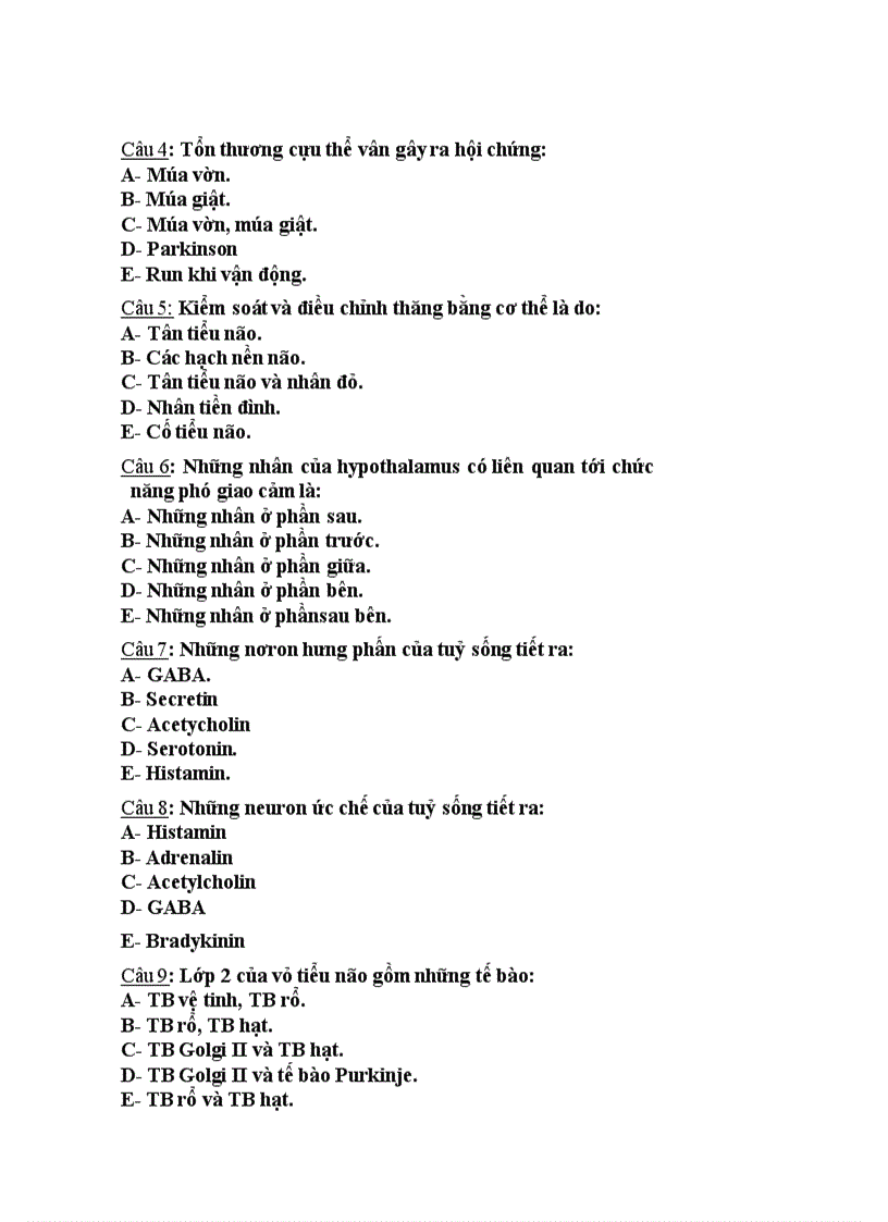 image for page Bài tập trắc nghiệm về Sinh Lý Học full các chương