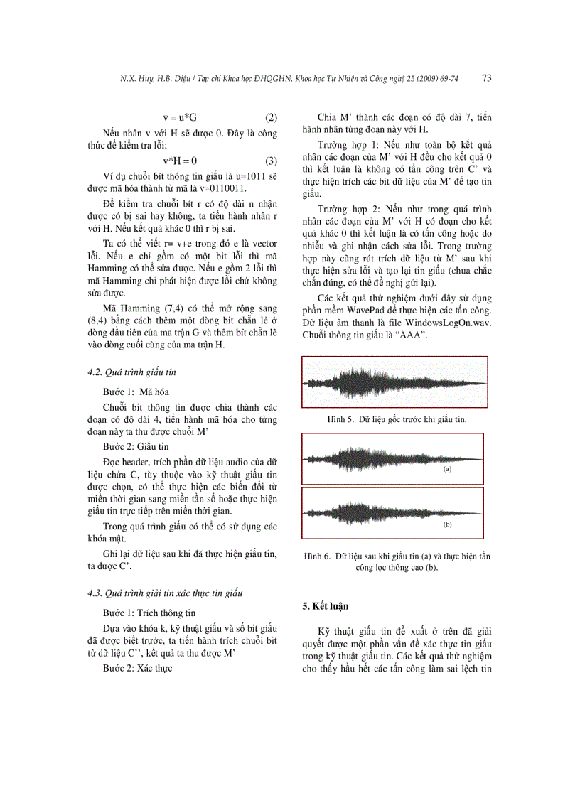 image for page Nghiên cứu kỹ thuật giấu tin trong audio hỗ trợ xác thực