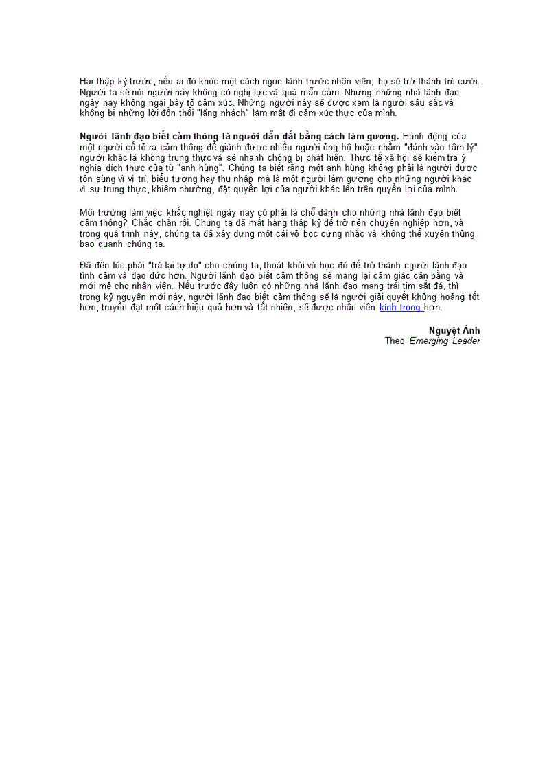 image for page Nhà lãnh đạo biết cảm thông