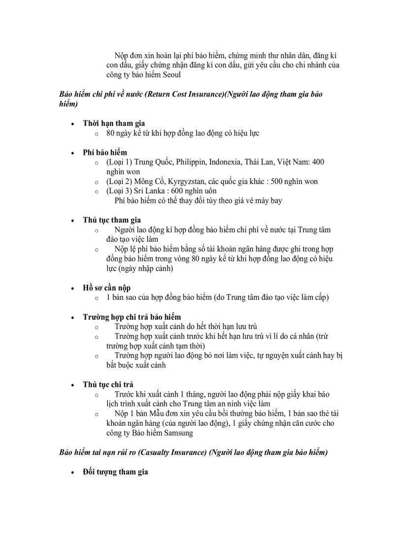 image for page Hướng dẫn về 4 loại bảo hiểm trong chương trình EPS