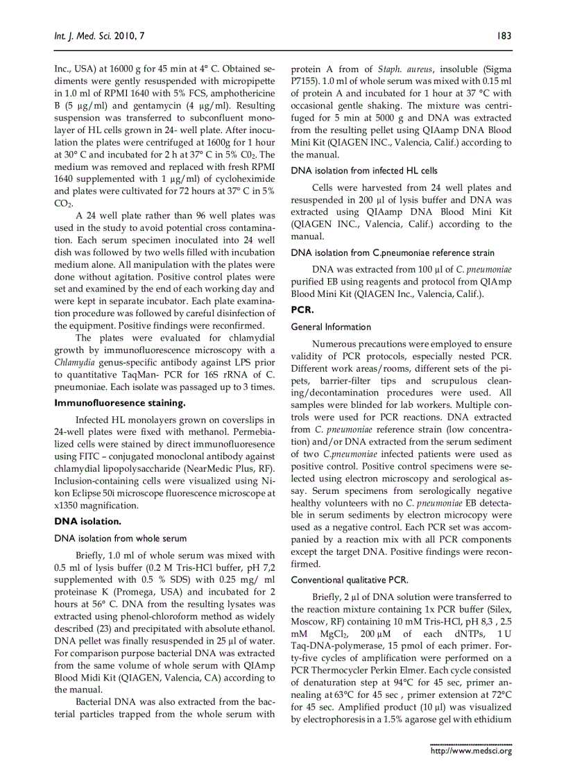 image for page Báo cáo y học ISOLATION OF CHLAMYDIA PNEUMONIAE FROM SERUM SAMPLES OF THE PATIENTS WITH ACUTE CORONARY SYNDROME