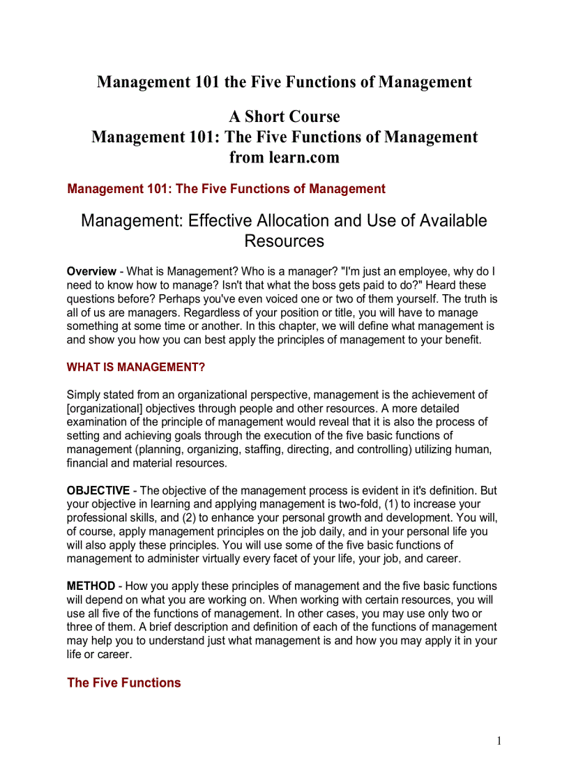 image for page The Five Functions of Management