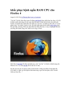 Khắc phục bệnh ngốn RAM CPU cho Firefox 4