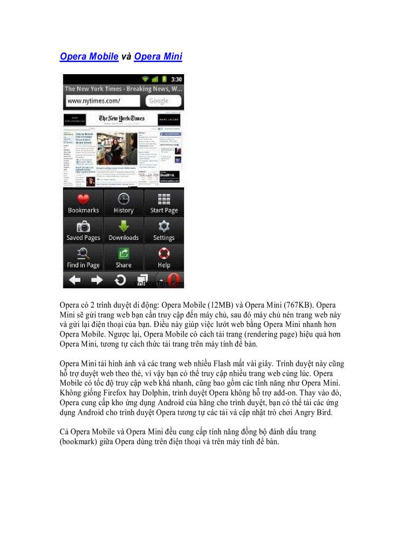 image for page Chọn trình duyệt di động cho điện thoại Android