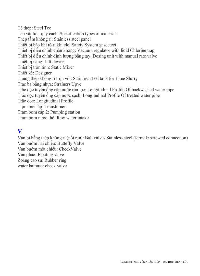 image for page Một số thuật ngữ tiếng anh thường dùng trong bản vẽ kỹ thuật nghành nước