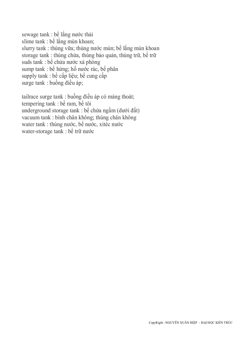 image for page Một số thuật ngữ tiếng anh thường dùng trong bản vẽ kỹ thuật nghành nước