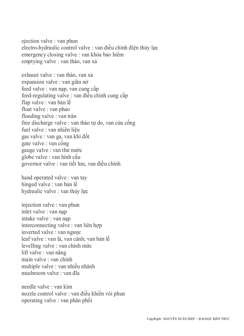 image for page Một số thuật ngữ tiếng anh thường dùng trong bản vẽ kỹ thuật nghành nước