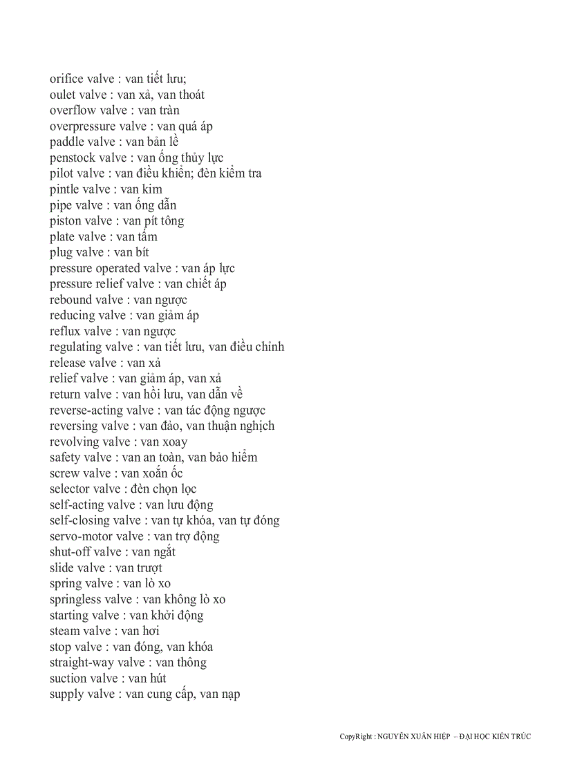 image for page Một số thuật ngữ tiếng anh thường dùng trong bản vẽ kỹ thuật nghành nước