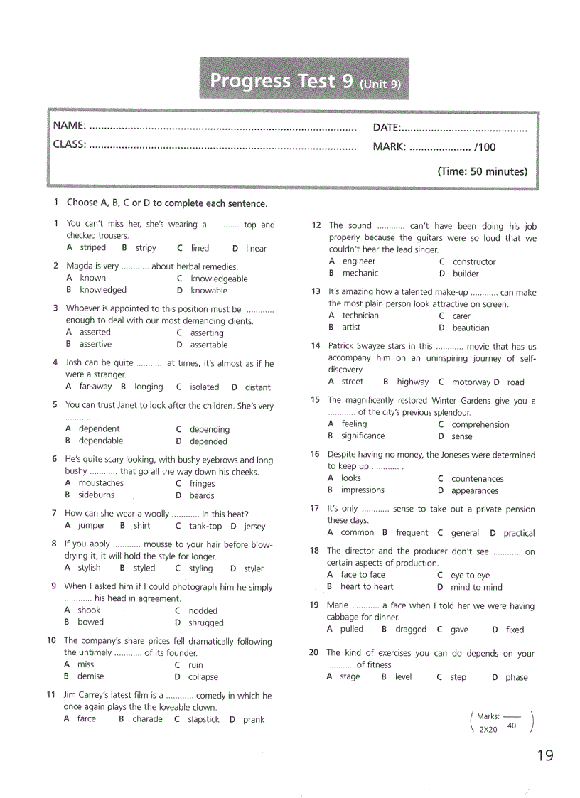 image for page Upsteam advanced test booklet 1