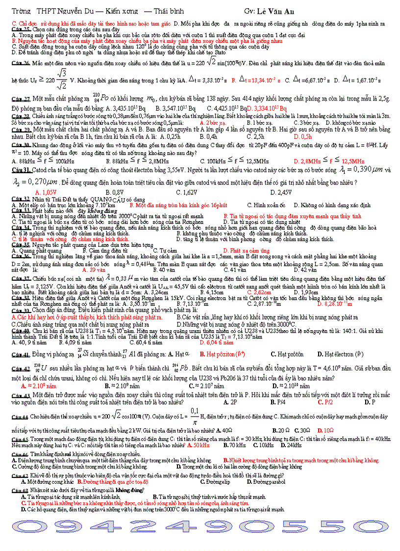 image for page 10 đề thi tham khảo lớp 12