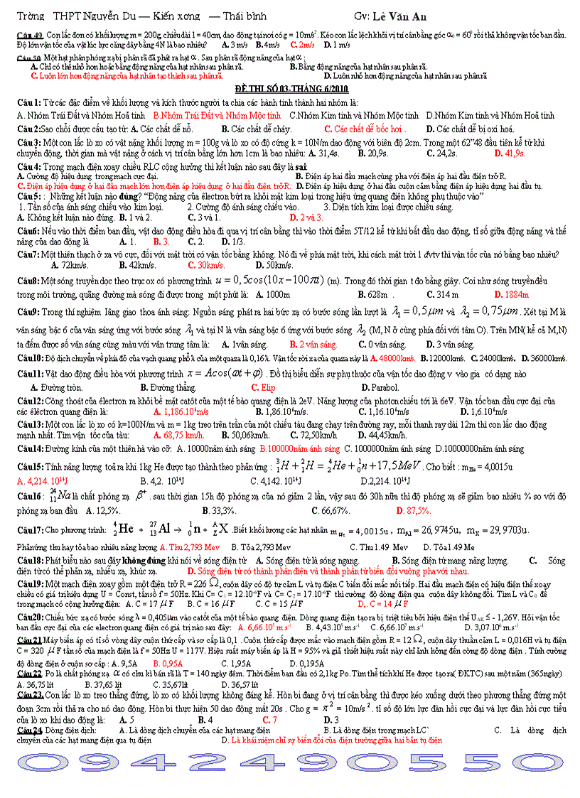 image for page 10 đề thi tham khảo lớp 12