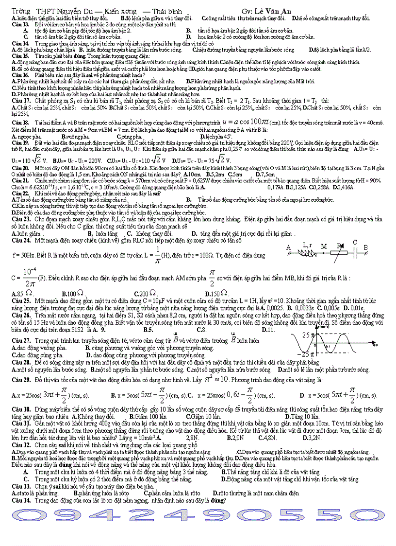 image for page 10 đề thi tham khảo lớp 12