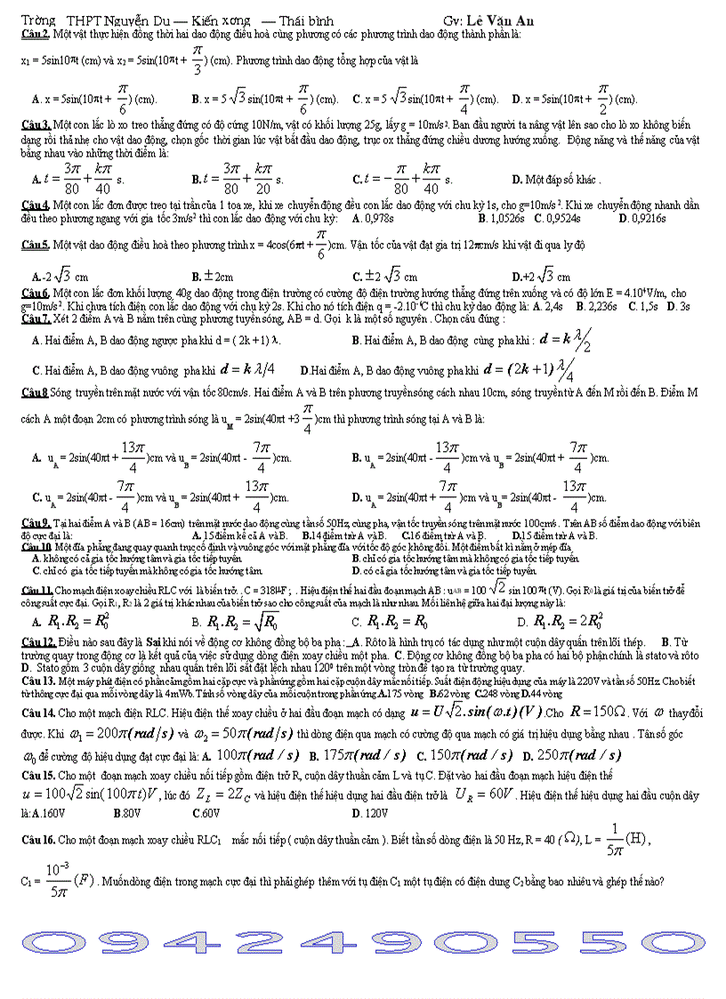 image for page 10 đề thi tham khảo lớp 12