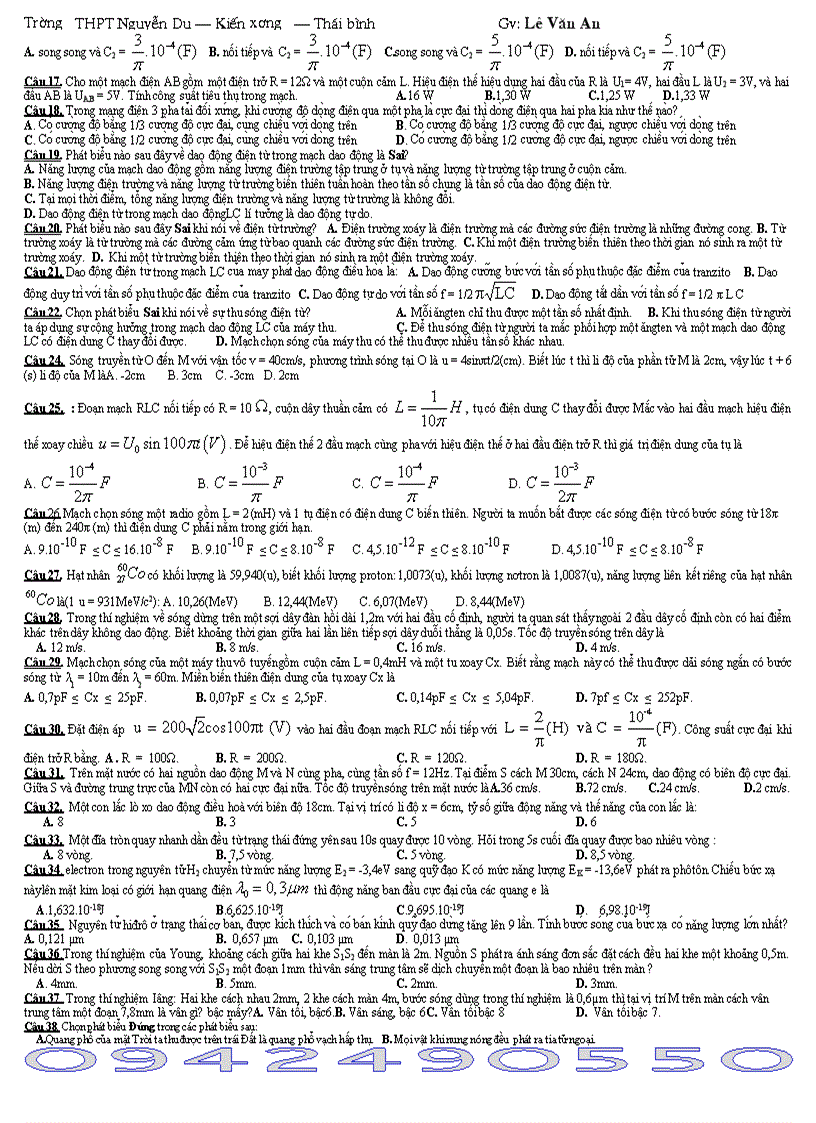 image for page 10 đề thi tham khảo lớp 12