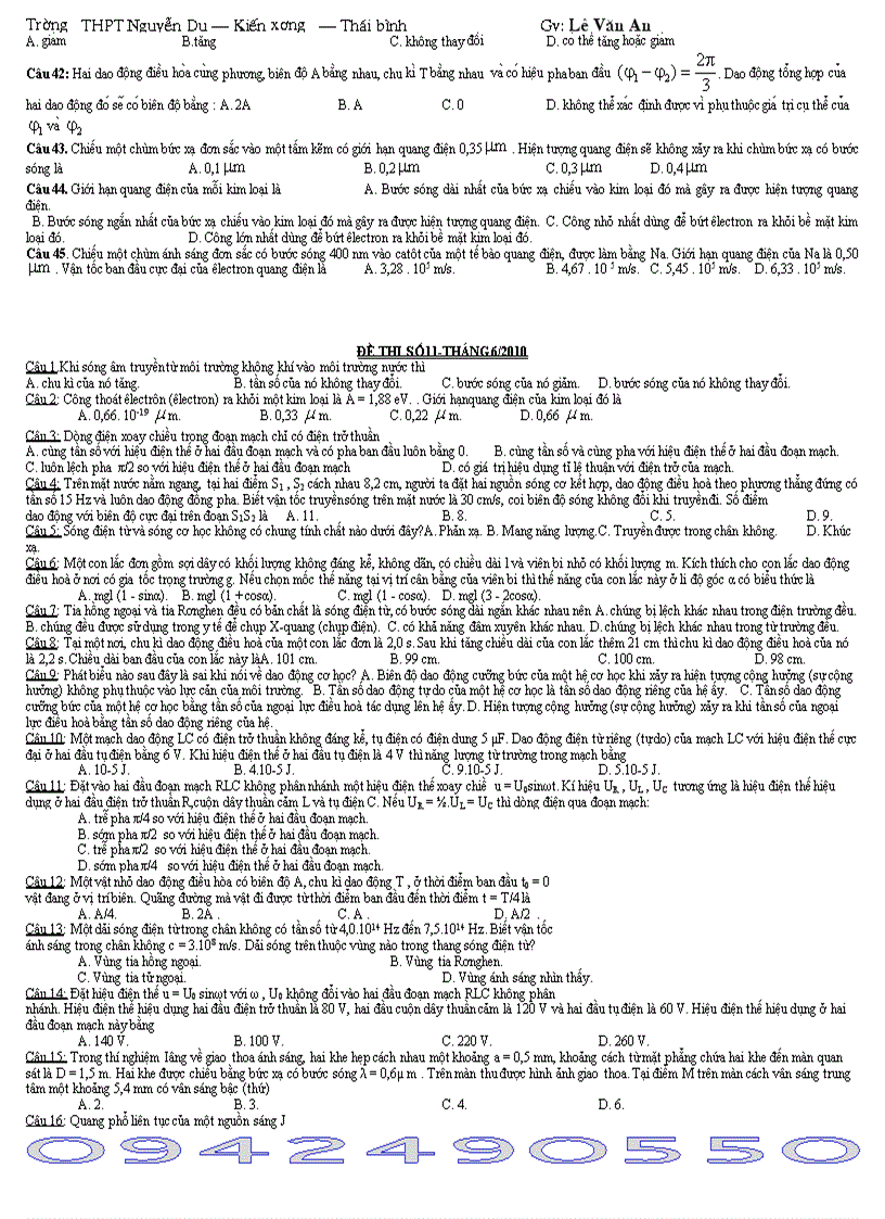 image for page 10 đề thi tham khảo lớp 12