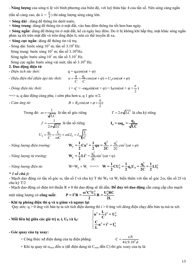 image for page Tổng hợp công thức vật lý 12 Chi tiết Thi tốt nghiệp Đại học