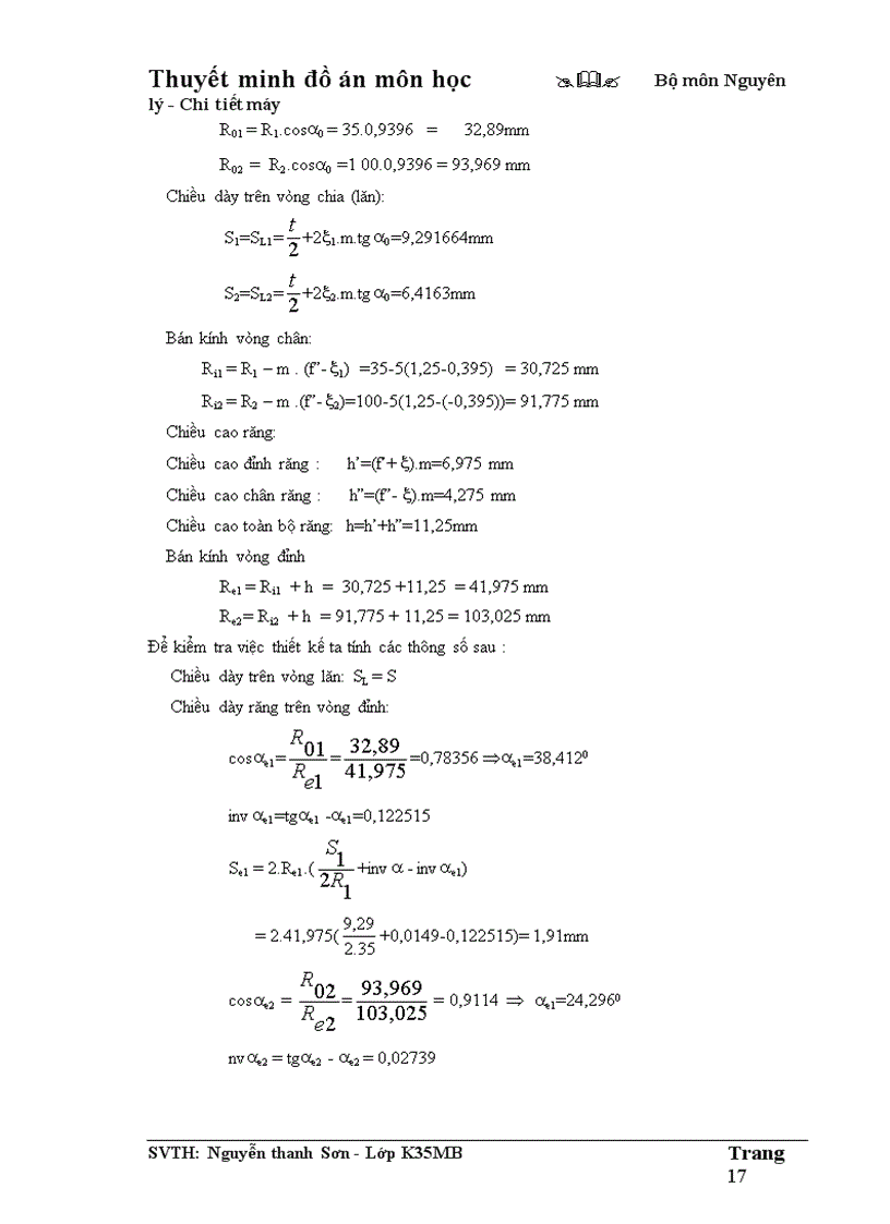 image for page Thuyết minh đồ án môn học Bộ môn Nguyên lý Chi tiết máy