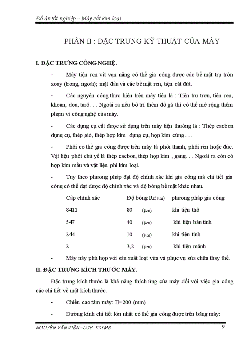 image for page Đặc trưng kỹ thuật của máy