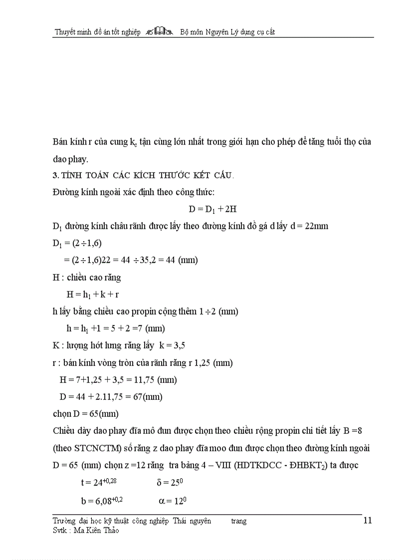 image for page Thiêt kế dao phay đĩa mô dun m 2 5 α 200 n06