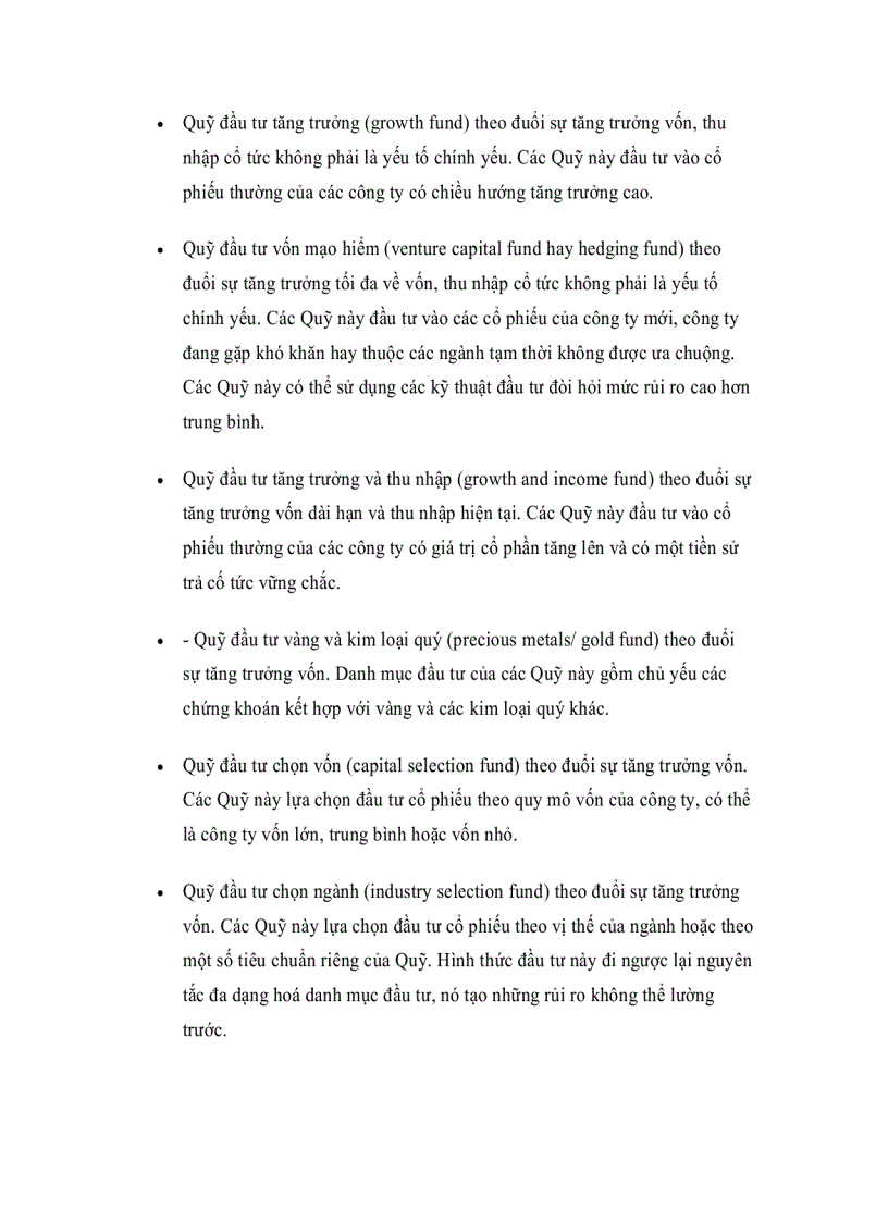 image for page Các loại Quỹ đầu tư