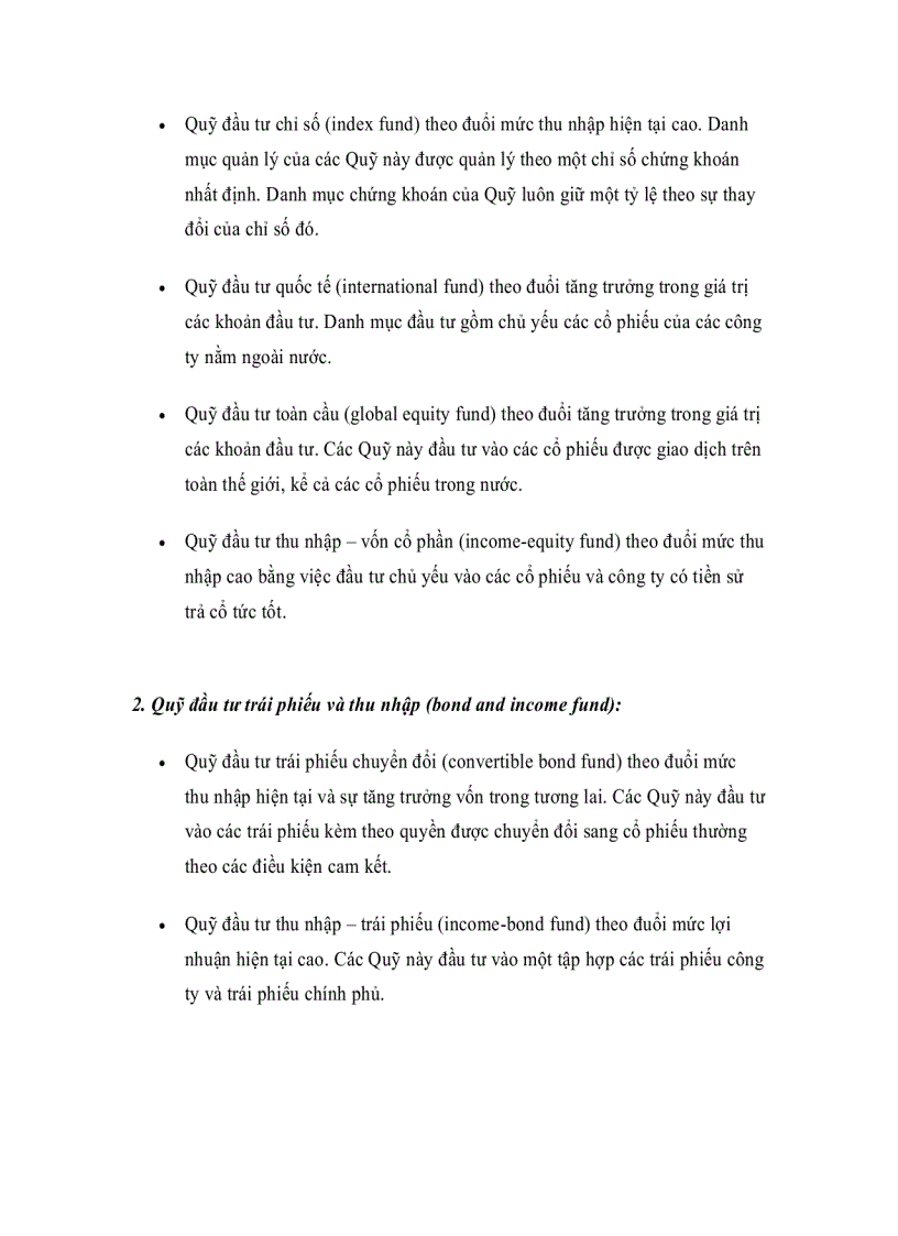 image for page Các loại Quỹ đầu tư