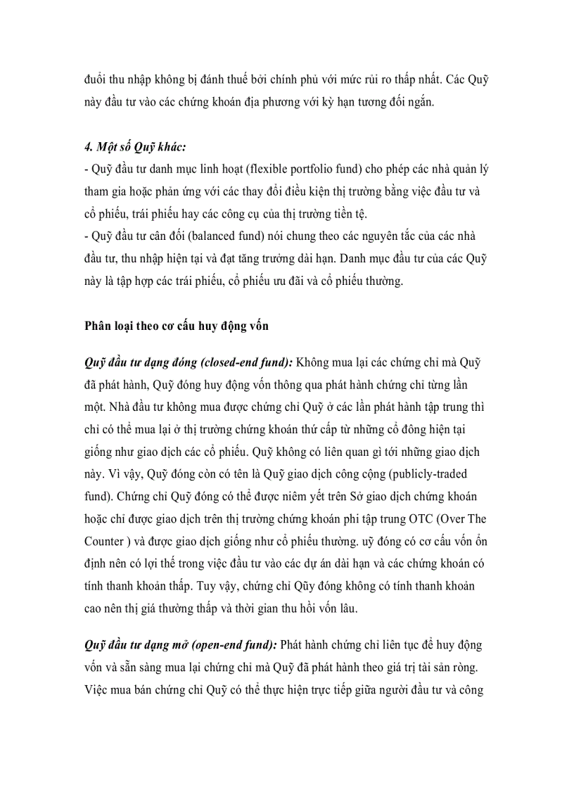 image for page Các loại Quỹ đầu tư