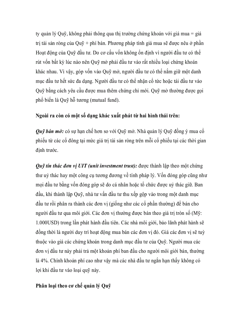 image for page Các loại Quỹ đầu tư