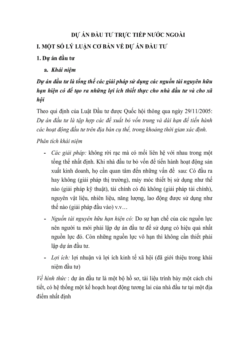 image for page Dự án đầu tư trực tiếp nước ngoài