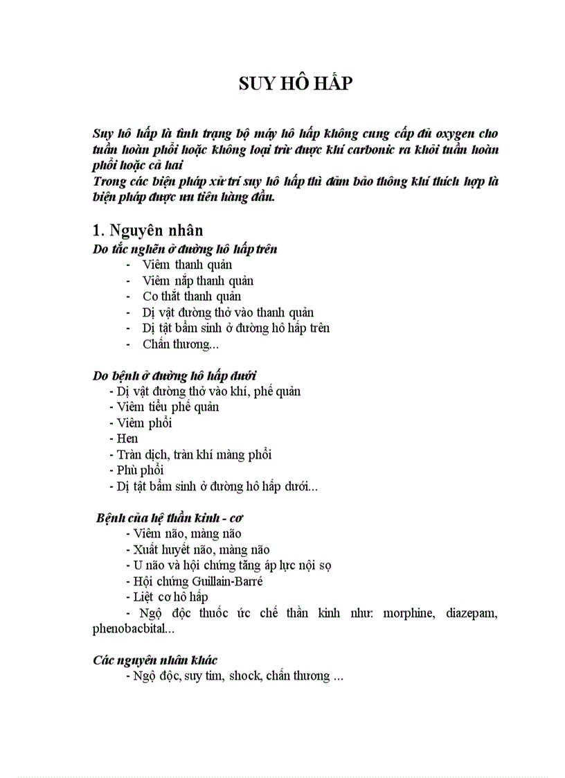 image for page Suy hô hấp