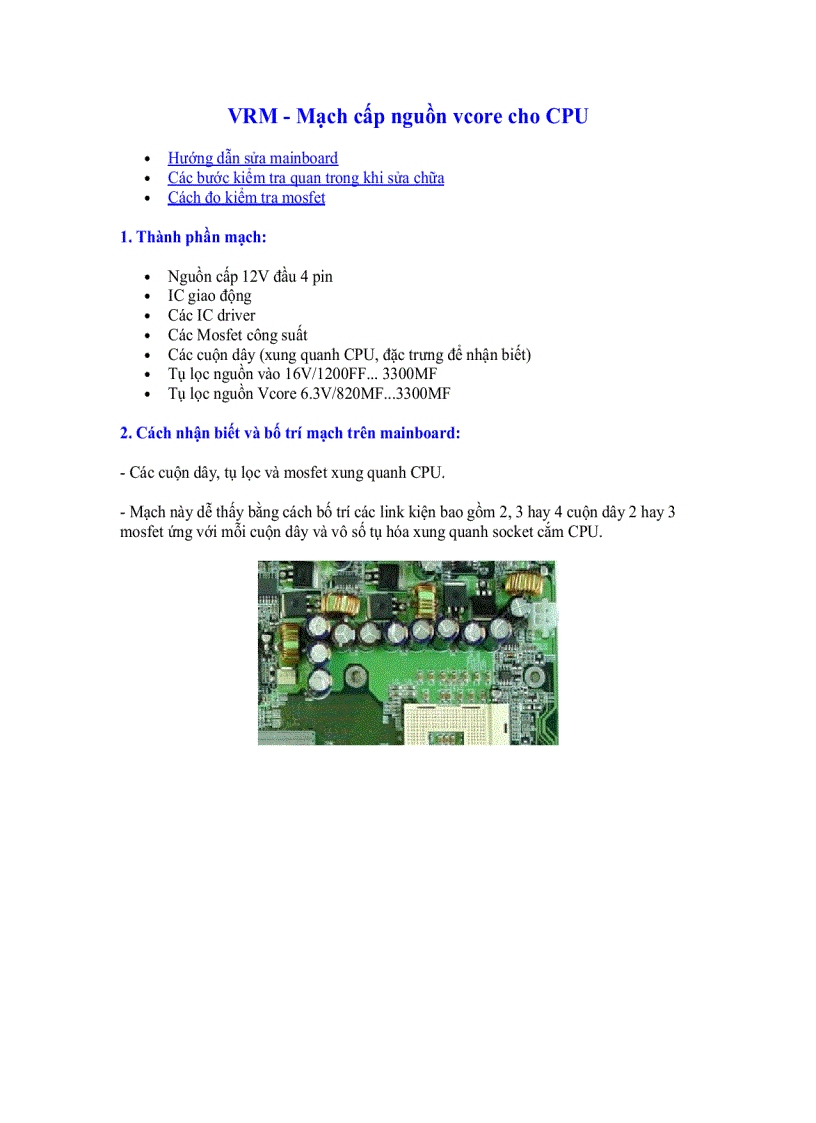 image for page VRM Mạch cấp nguồn vcore cho CPU
