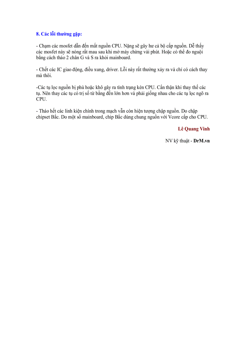 image for page VRM Mạch cấp nguồn vcore cho CPU