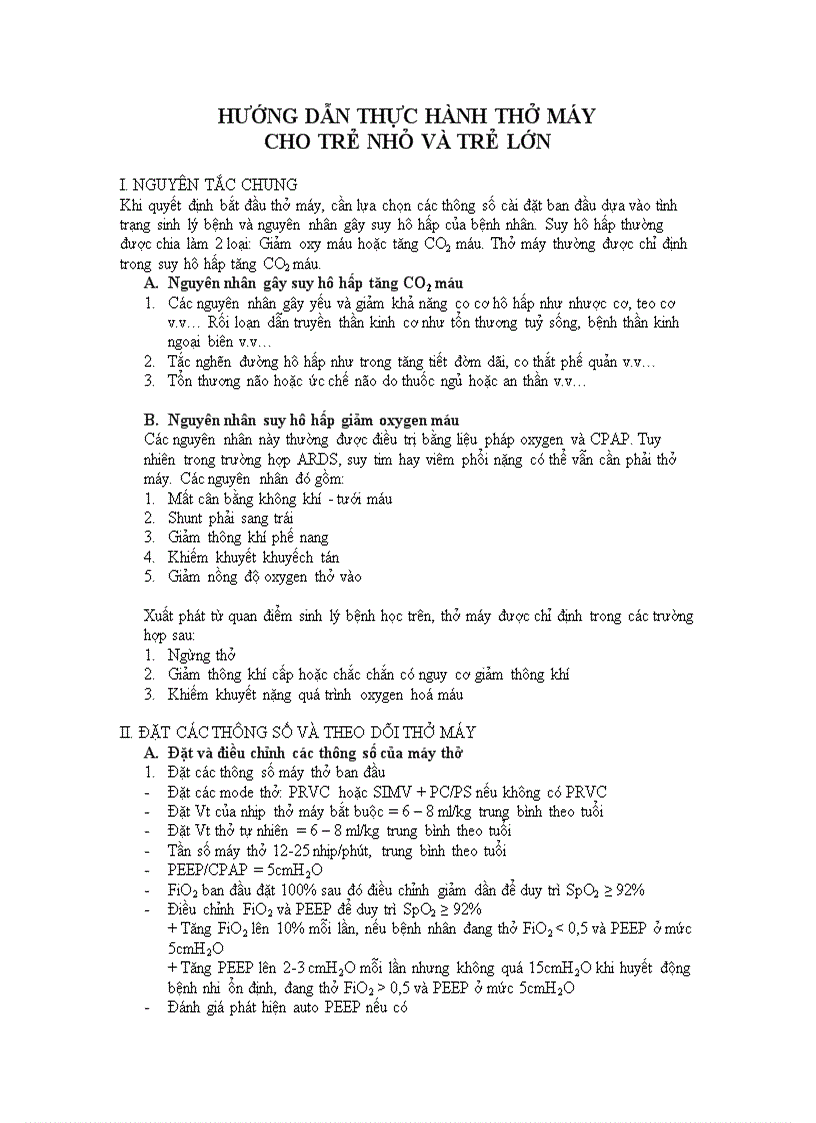 image for page Hướng dẫn thực hành thở máy cho trẻ nhỏ và trẻ lớn