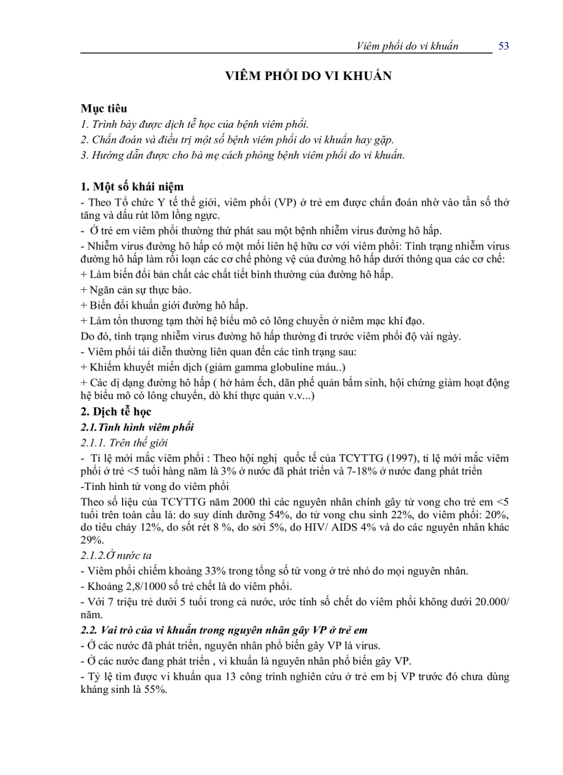 image for page Bài giảng Viêm phổi do vi khuẩn