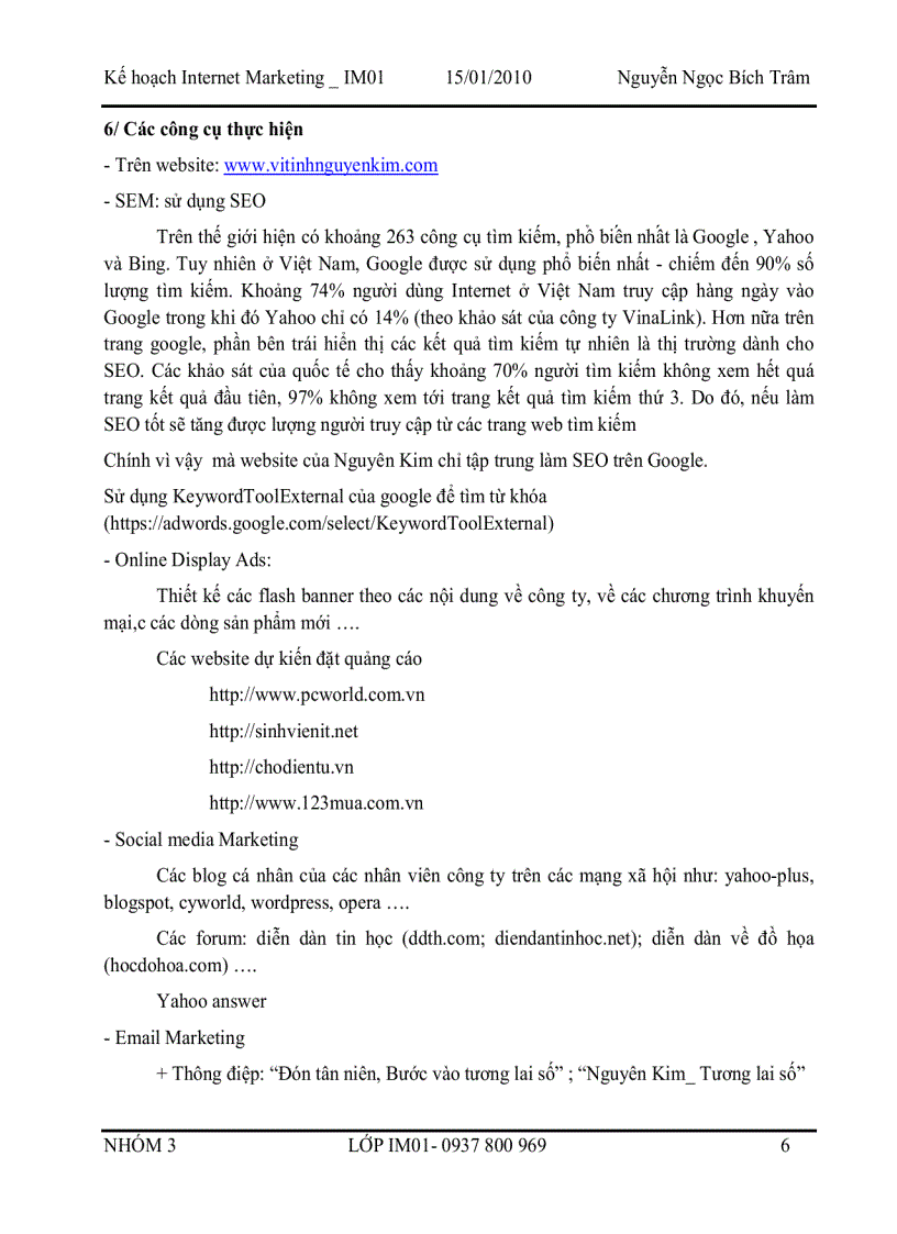 image for page Kế hoạch Internet Marketing