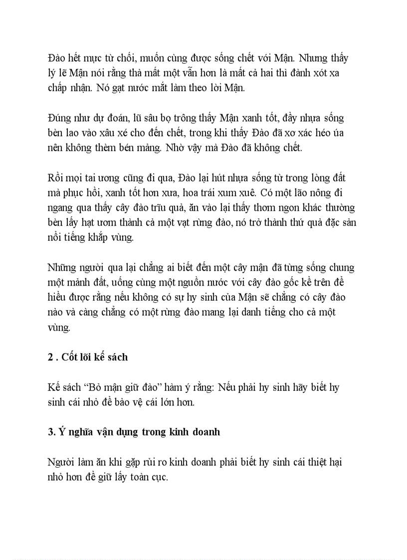 image for page Kế sách kinh doanh Bỏ mận giữ đào Kế sách Bỏ mận giữ đào là kế sách thứ năm trong nhóm kế sách Bảo toàn kinh doanh