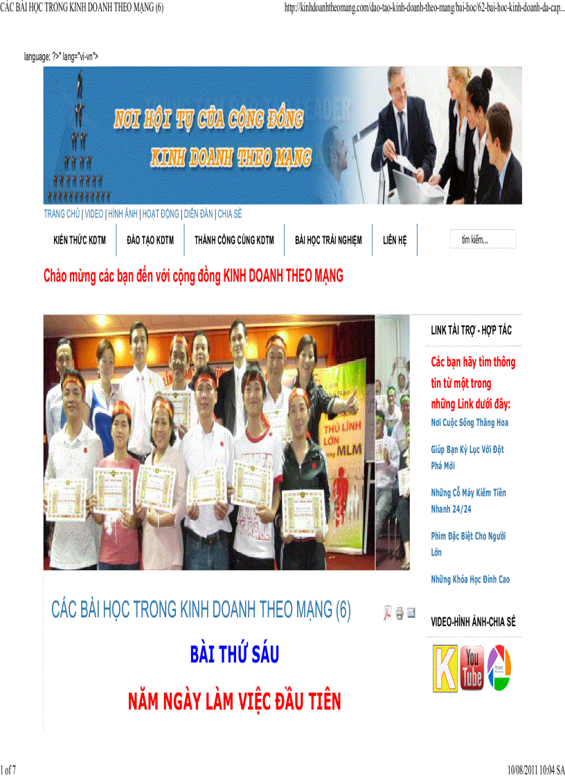 image for page Các bài học trong kinh doanh theo mạng các kỹ năng làm việc cần thiết