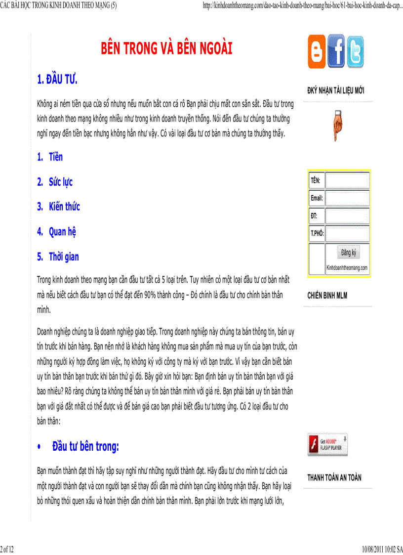 image for page Các bài học trong kinh doanh theo mạng các kỹ năng làm việc cần thiết 1