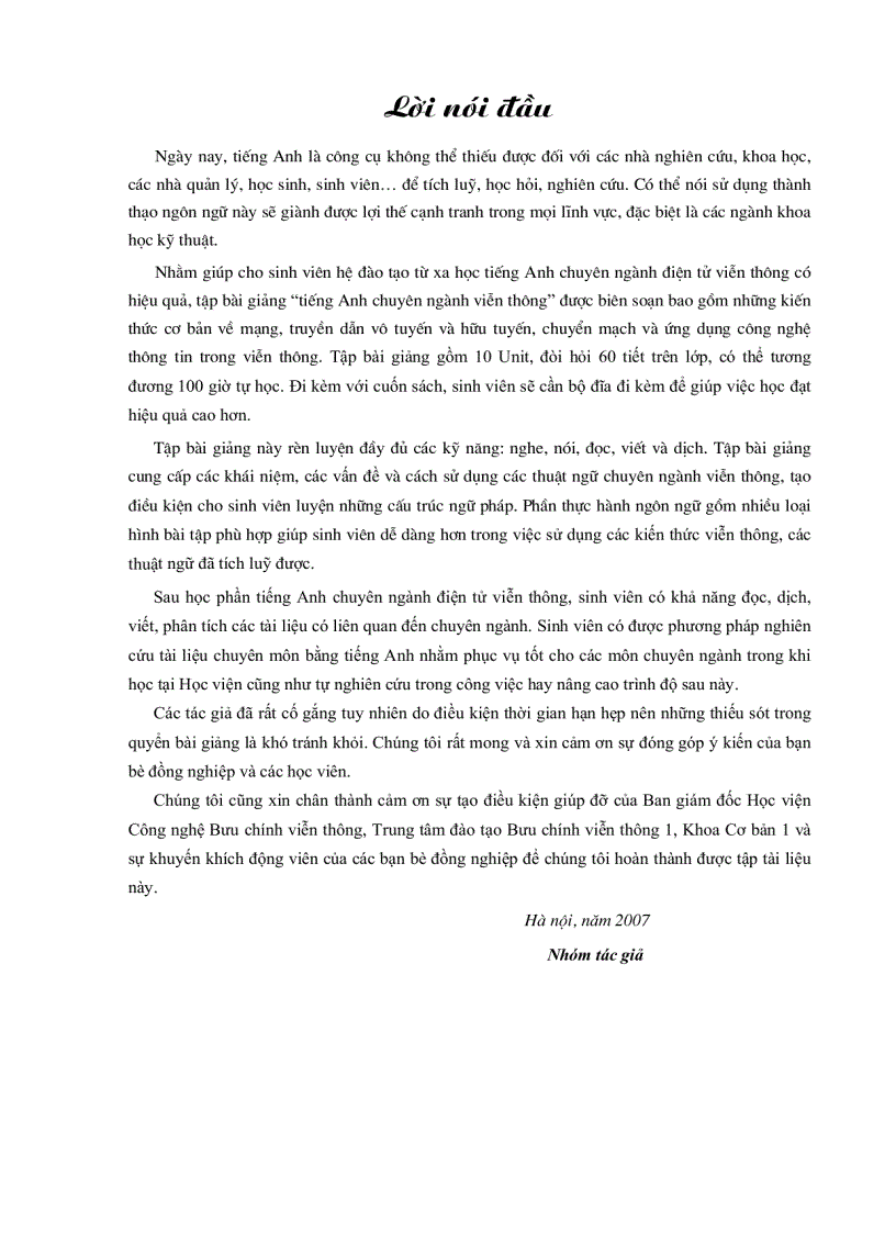 image for page Tiếng anh chuyên ngành học viện công nghệ bưu chính viễn thông