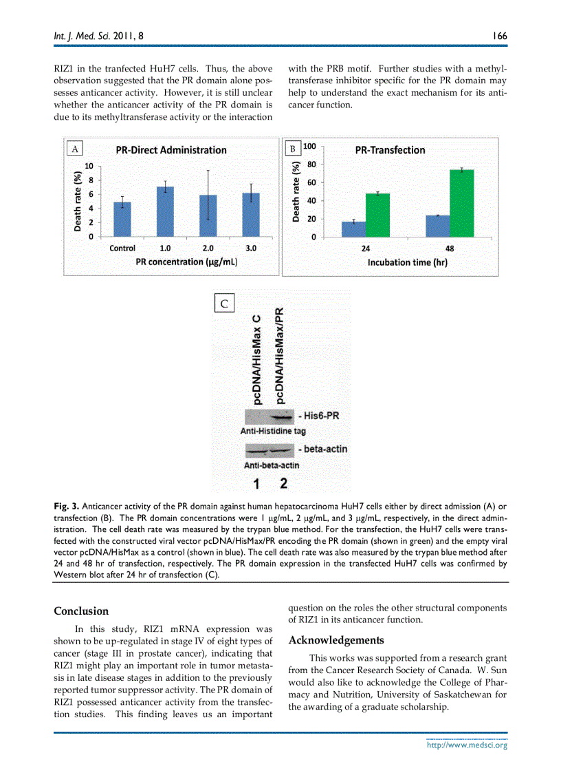 image for page Báo cáo y học Anticancer Activity of the PR Domain of Tumor Suppressor RIZ1